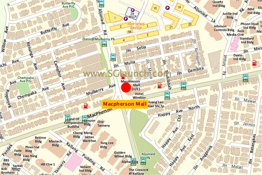 Macpherson Mall M2 Location Map