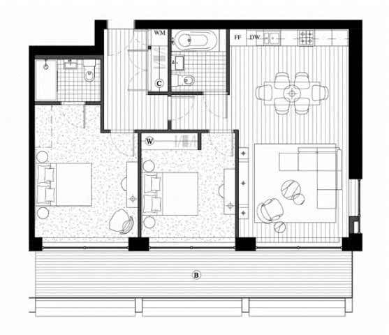 Royal Wharf 2 Bedroom Floor Plan