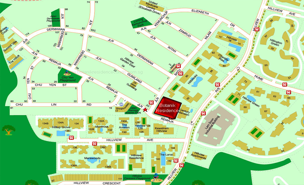 Botanik Residence Location Map at Hillvew Avenue 1 Jalan Remaja